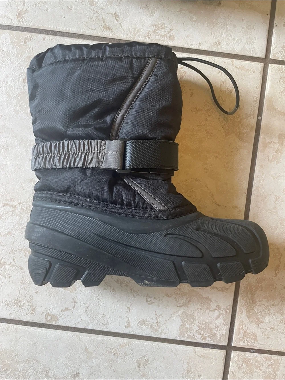 Sorel Kids Flurry Black/Gray Insulated Snow Boots